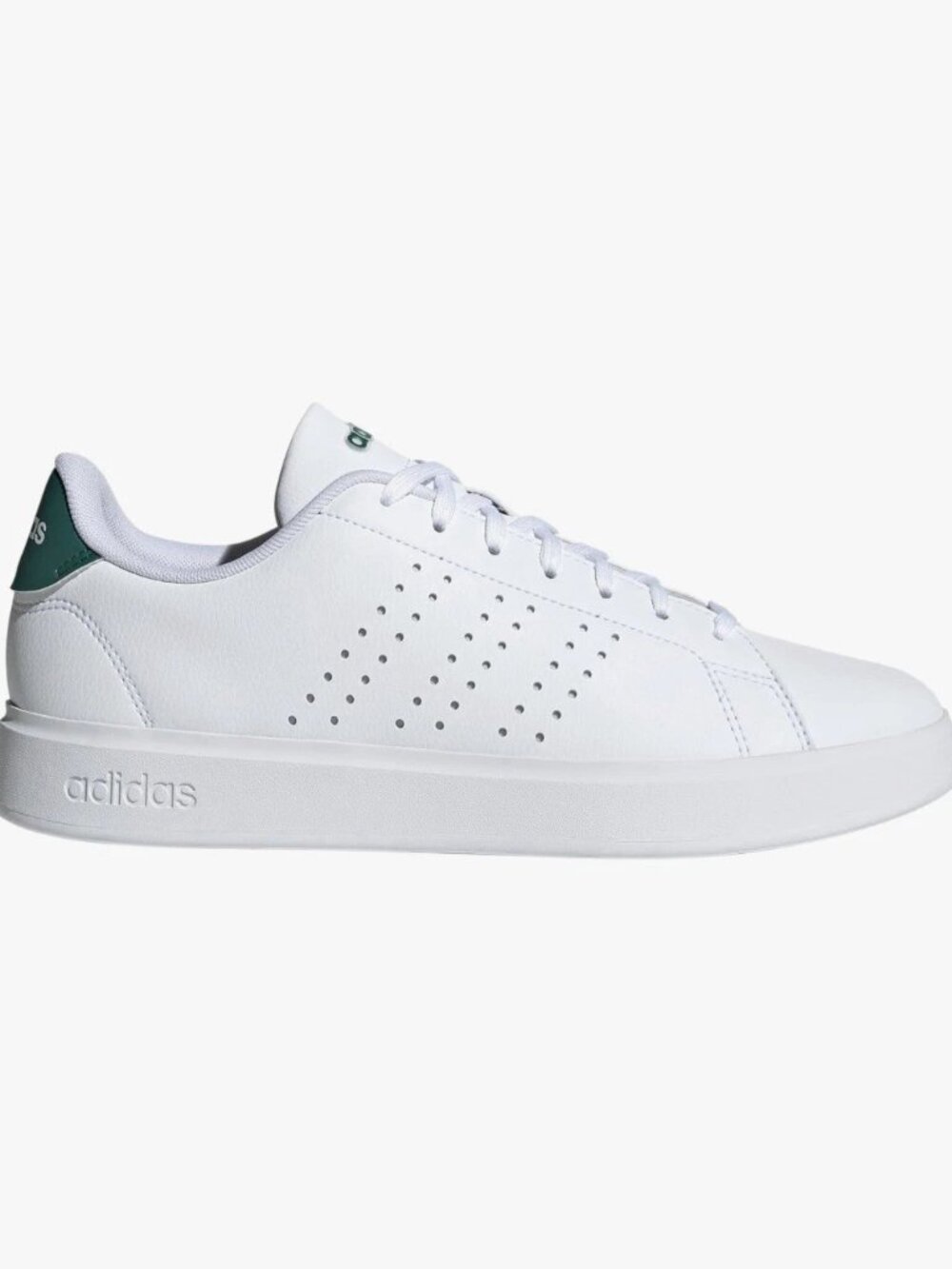 Adidas Men's Cloud White Green Advantage Sneakers Size 12 GZ5300